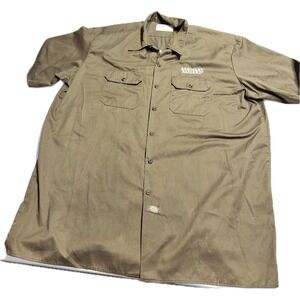 Arrogant Bastard Ale Embroidered Work Dickies Stone Brewing Shirt Size 2XL Brown